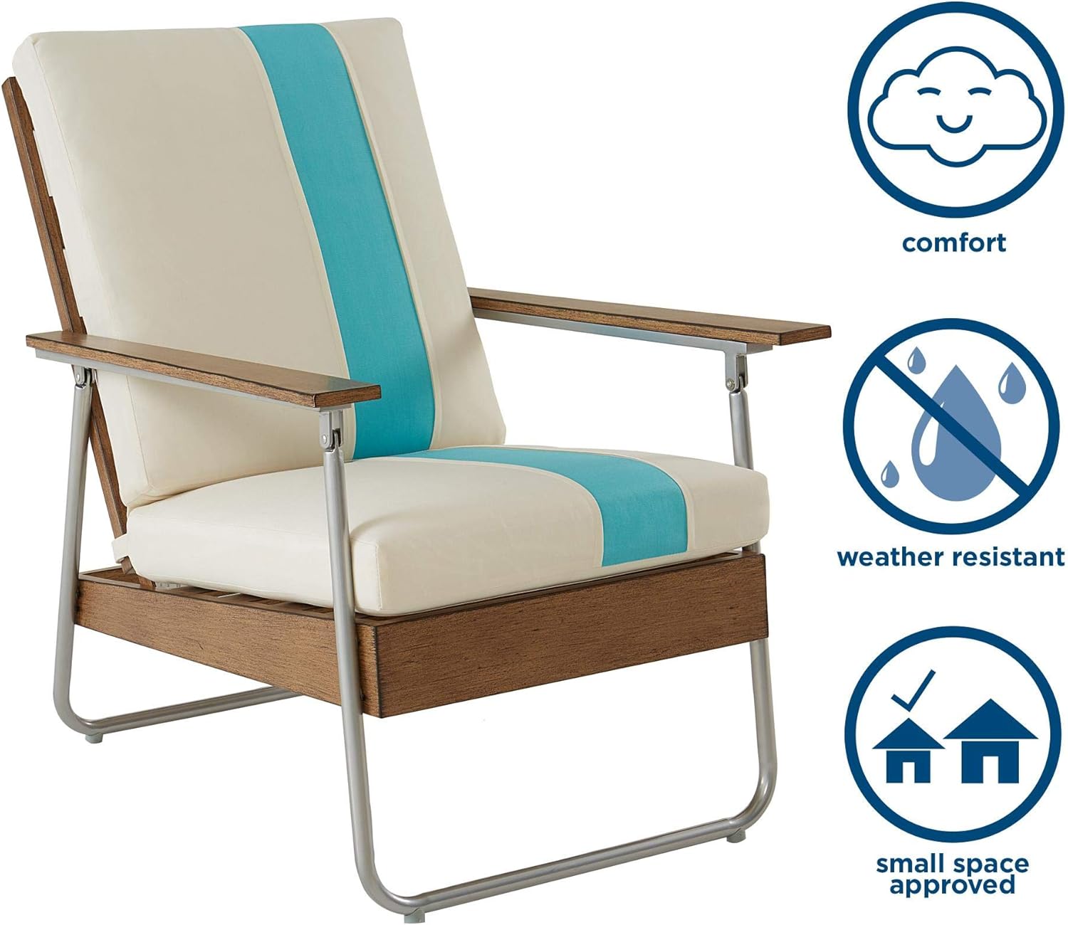 Novogratz 88066WTQ1E Poolside Lila Outdoor Lounge Chair, Turquoise : Garden & Outdoor