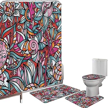 Juego de cortinas baño Accesorios baño alfombras Resumen Alfombrilla