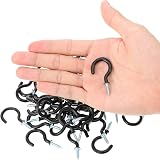 Sricam 100 Pack Cup Ceiling Hooks Vinyl Coated 1-1/4 in Black view 7