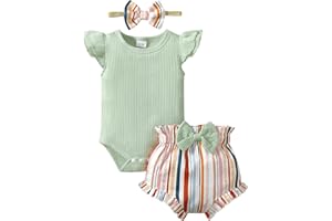 SUNNY PIGGY Baby Girl Clothes Infant Girl Outfit Newborn Girl Romper Summer Baby Girls’Clothing Short Set