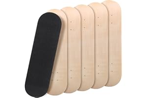 Meooeck Blank Skateboard Decks for Art Painting 28 x 8 Inches, Wood Skateboard Replacement 7 Layer Maple Double Tail Plain Skate Board with Sandpaper for Home Decor