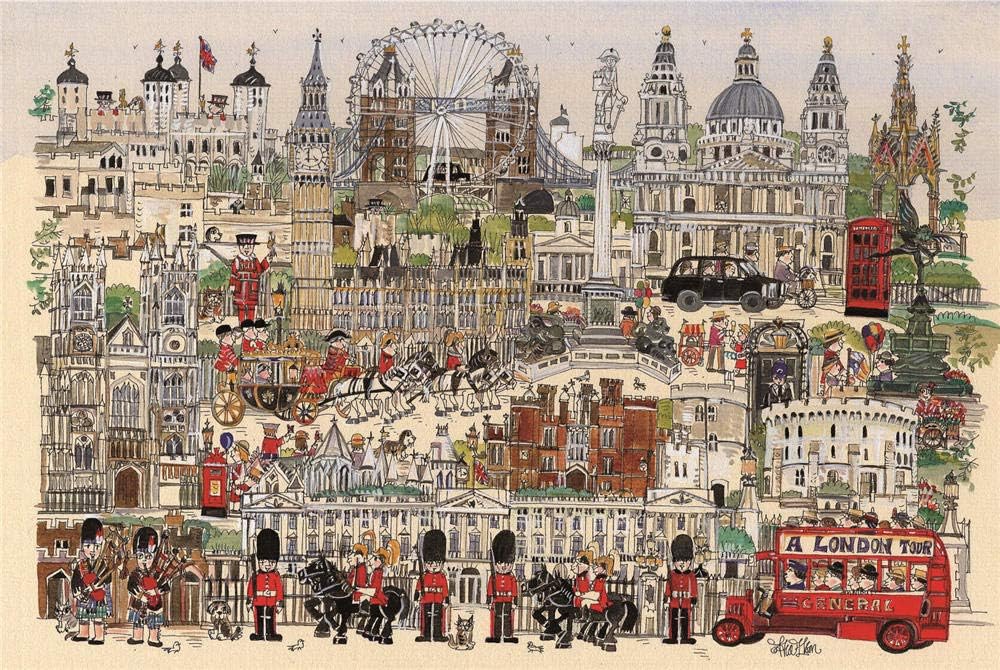MXXHS Jigsaw Puzzle 1000 Piece Abstract London Cityscape Funny Jigsaw Puzzles Wooden For Adults 1000 Piece 75x50cm Is the best gift for friends and family