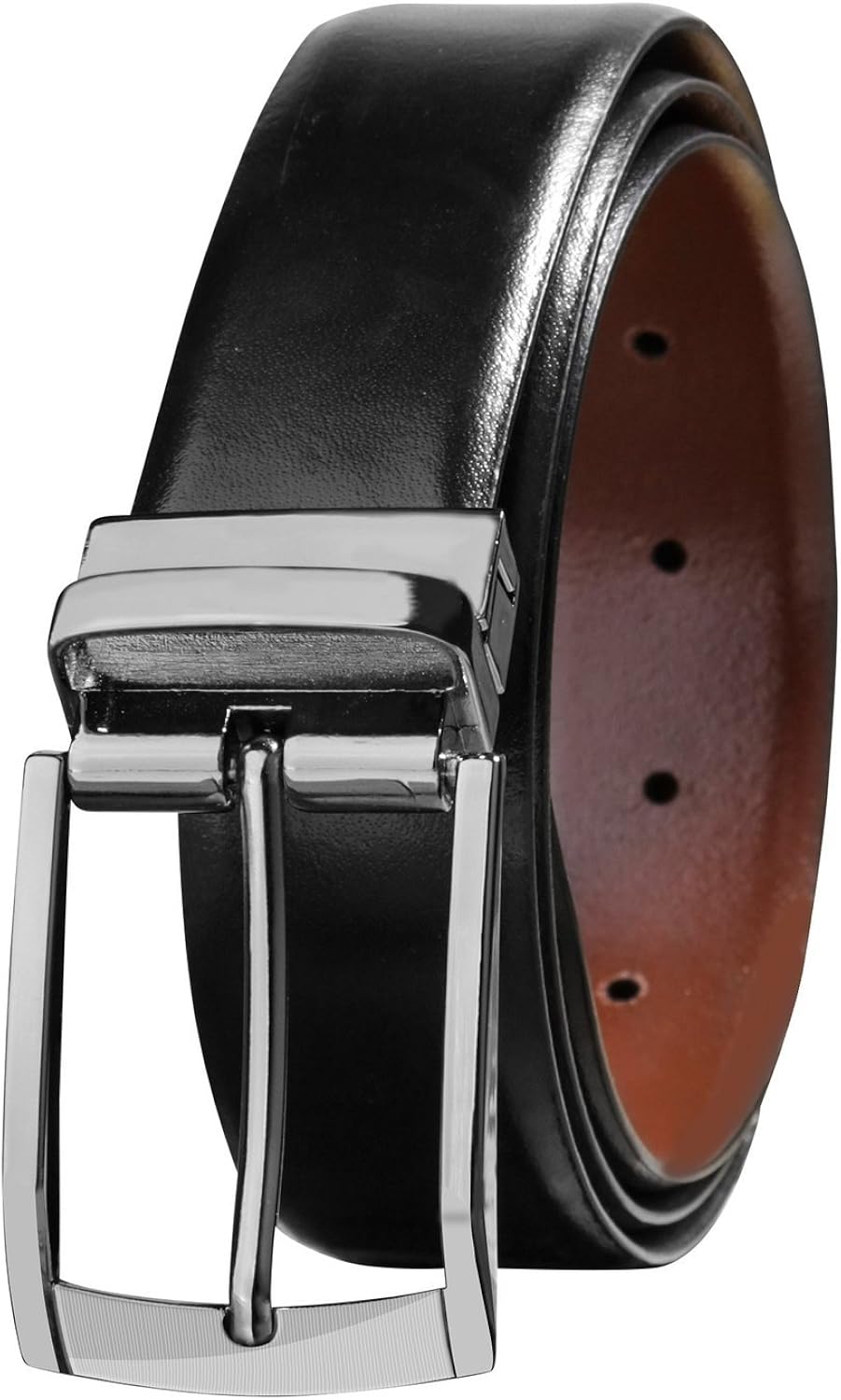 Savile Row Men's Reversible 100 Leather Classic Dress Belt (Size 42
