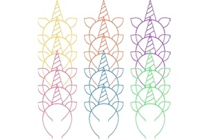URSKYTOUS 18Pcs Unicorn Birthday Party Favors Unicorn headbands for Girl Halloween Christmas Party Supplies for Teen Children