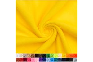 GENERIC Pico Textiles 1 Yard - Canary Yellow Solid Fleece Fabric - Solid Color Fleece Fabric - Sold by The Yard - Variety of Colors - Ideal for Sewing Projects, Scarves, No Sew Fleece Throws & Tie Blankets.