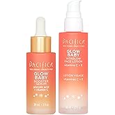 Pacifica Glow Baby Super Lit Booster Serum & VitaGlow Vitamin C Face Cream Brighten & Hydrate Skincare Bundle Daily Antioxidant Moisturizer Set for Radiant, Even-Toned Skin