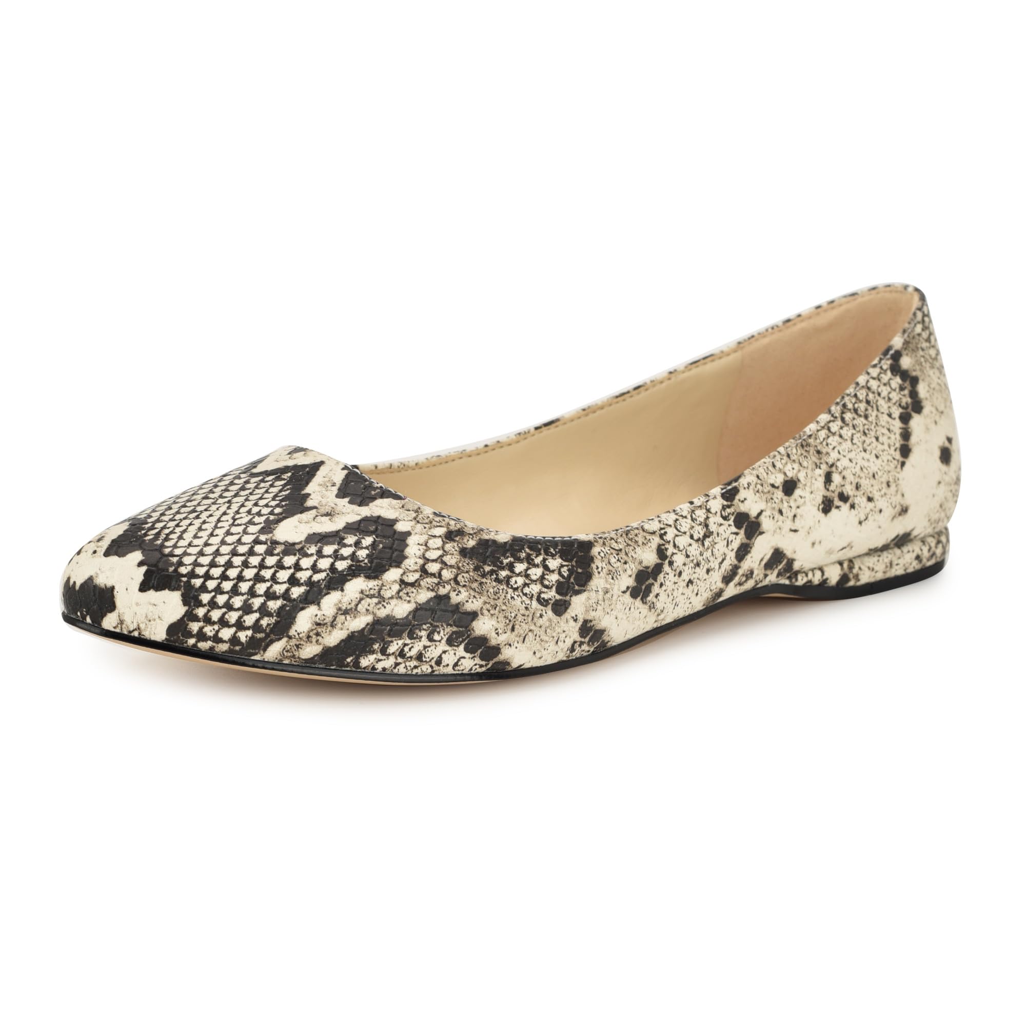 Nine West Women’s Speakup Flat, Light Natural Snake Multi 113, 9