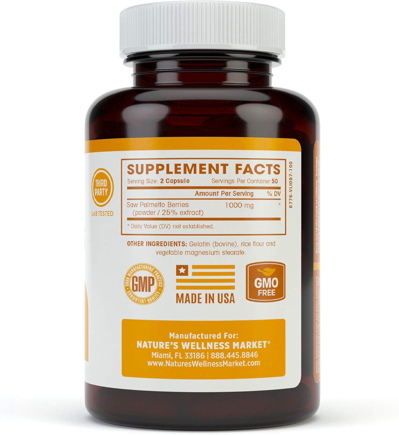 1000mg Saw Palmetto Prostate Supplement, Berry Power + Extract - Maximum Strength to Promote Prostate Heath, Reduce Frequent Urination and Block DHT Related Hair Loss Naturally |100 Caps: Health & Personal Care