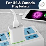 Pipestation UK to USA Plug Adapter 2 USB Ports Travel Charger Canada Mexico view 3