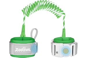 Zooawa Toddler Leash, Toddler Kids Harness Anti Lost Wrist Link with Magnetic Lock, Reflective Safety Baby Child Walking Wristband Leash for 2,3,4 Years Old Boys Girls, Green