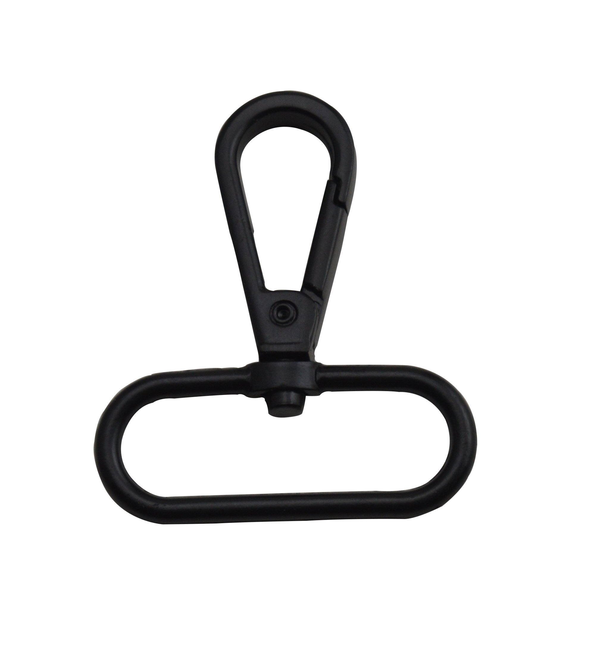 Wuuycoky Black 1" Inner Diameter Oval Ring Medium Flat Buckle Lobster Clasps Swivel Snap Hooks Pack of 10