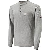 VANLENS FR Shirts for Men Flame Resistant Light Weight 6.5oz Long Sleeve Henley Shirts CAT2 NFPA2112 FR Clothing