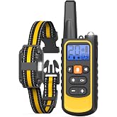 Dog Shock Collar with Remote Control for Small Medium Large Dogs, 3300FT Waterproof Rechargeable Dog Training Collar with 20 Adjustable Shock &amp; Vibration Levels, Beep, LED Light &amp; Safety Lock