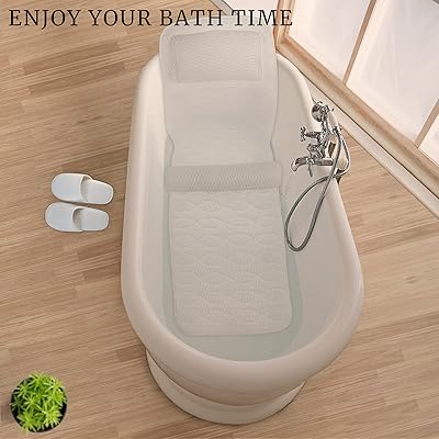 Buy Cosyl Body Bath Tub Pillow Bathtub Cushion Spa Mat With Adjustable Lumbar Pillow 16 Suction Cups 4d Mesh Washable Breathable Thick Soft With Laundry Bag Bath Sponge Online In Indonesia B092v38fs6