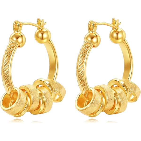 Amazon.com: Sterling Silver 7/8 Inch Engraved Hoop Earrings