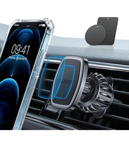Support Voiture Magnétique Universel Pour Doogee Blade 20 Turbo - Montage Sur Ventilateur - Noir