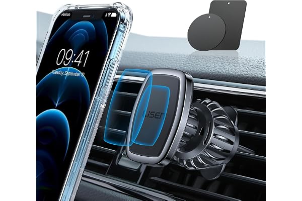 LISEN Magnetic Phone Holder Car Military-Grade Hook Cell Phone Holder Car 6 Strong Magnet Mount for Galaxy S25 S24 S23 Fit iP