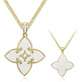 Women's Clover necklace – S925 Sterling Silver Pendant with Agate Heart – Adjustable necklace for Women, a Thoughtful Choice for Daughter, Wife, or Mom