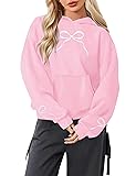 MAXIMGR Oversized Bow Trim Print Hoodies