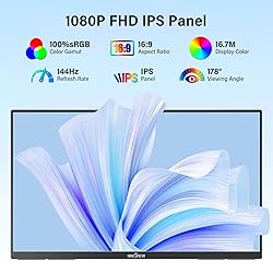 InnoView 23.8" 1080P Portable Monitor, FHD 144HZ