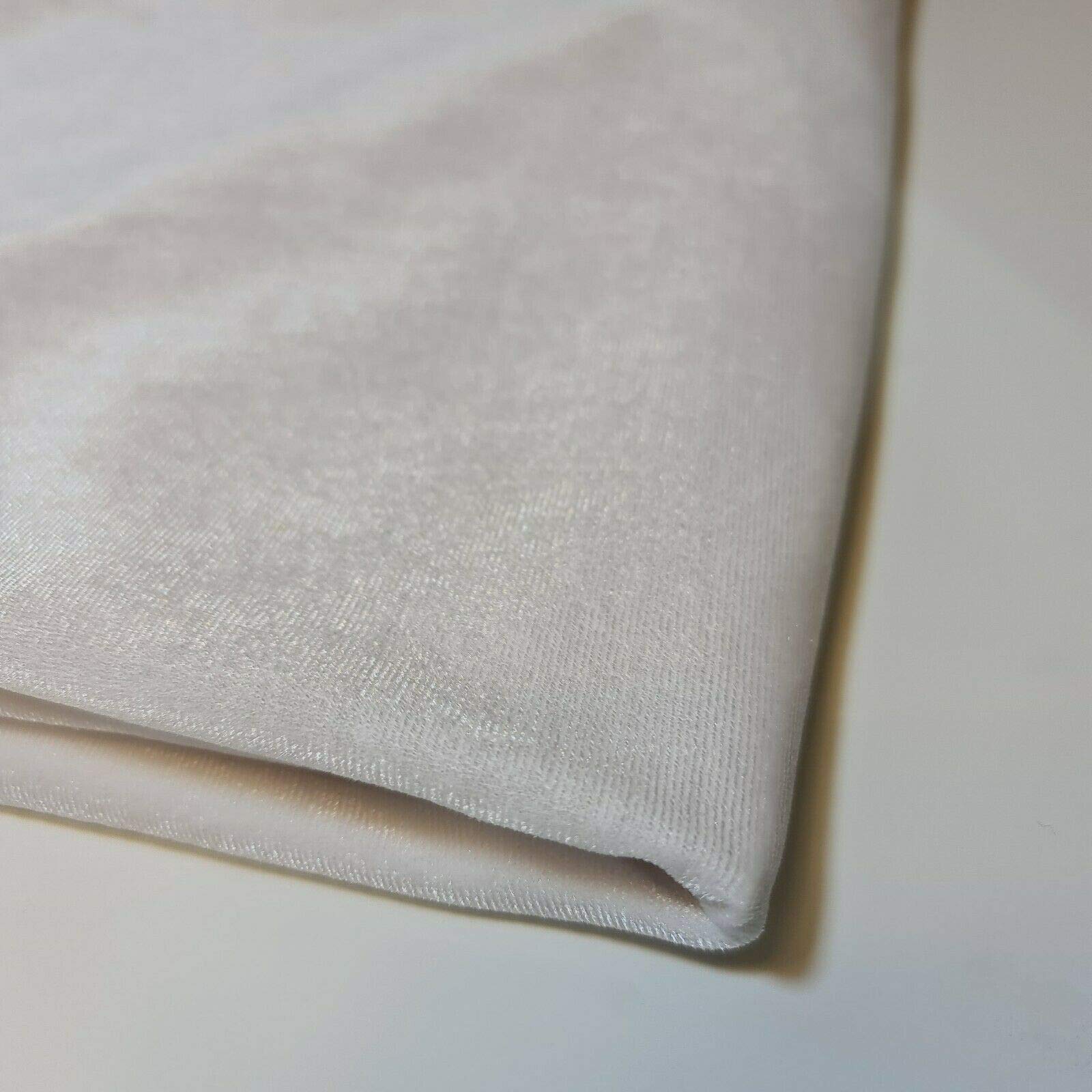 Luxurious Plain & Printed Soft Stretch Velvet Fabric – Premium Dressmaking, Upholstery & Home Décor Material | 58" (150cm) Wide | Sold in Pre-Cut Lengths (Cream, 1 Meter)