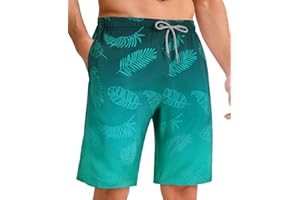 ELETOP Men's 9 Inch Quick Dry Swim Trunks 4 Way Stretch Swim Shorts Beach Men's Bathing Suit Swimwear with Mesh Lining