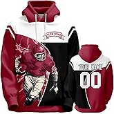 Ollvkus Custom Hoodies Personalized Football Sweatshirts add Name Number Hooded Pullover Apparel Gifts for Men Women Youth