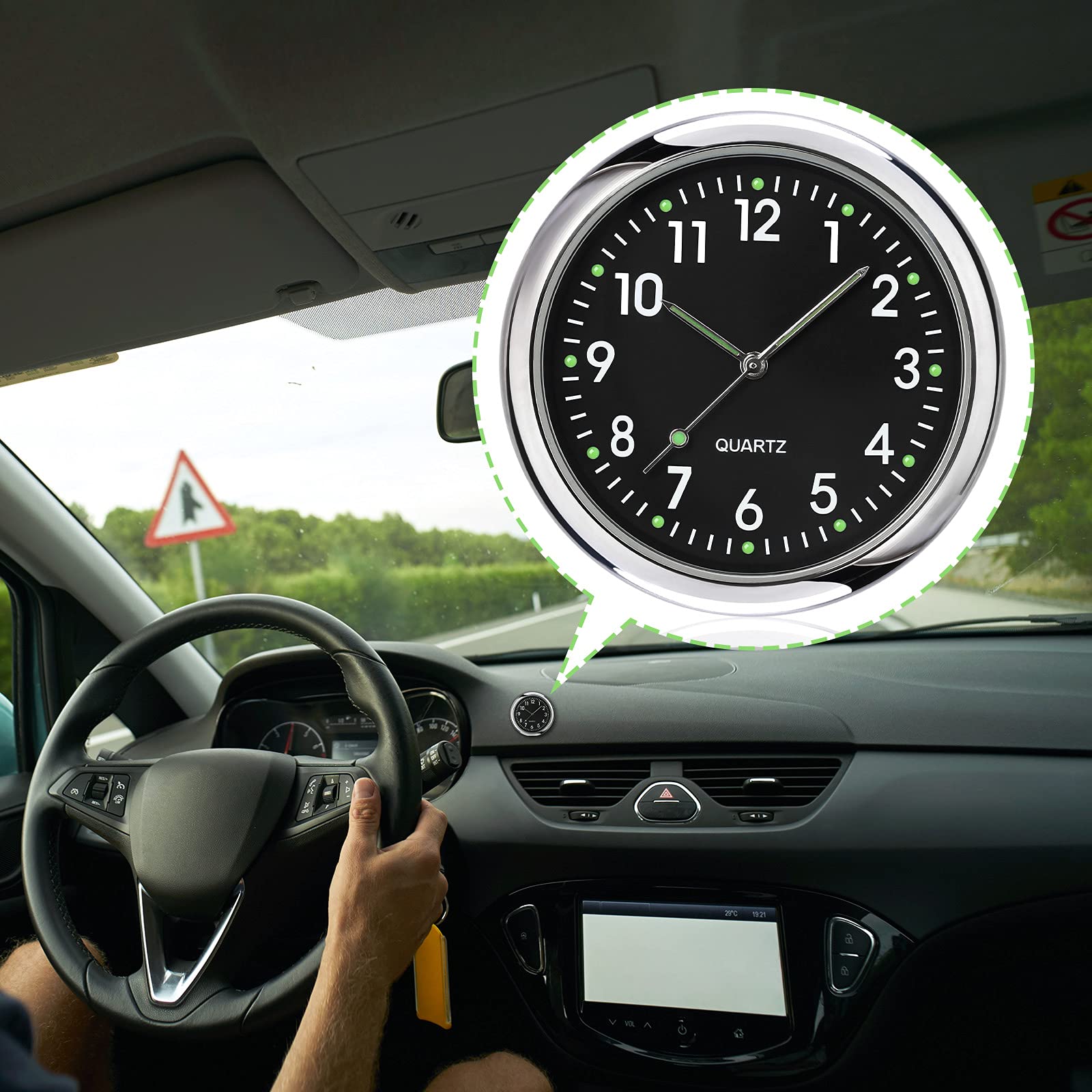 Mua 3 Pieces Car Mini Clock Car Dashboard Clocks Luminous Car Clock ...
