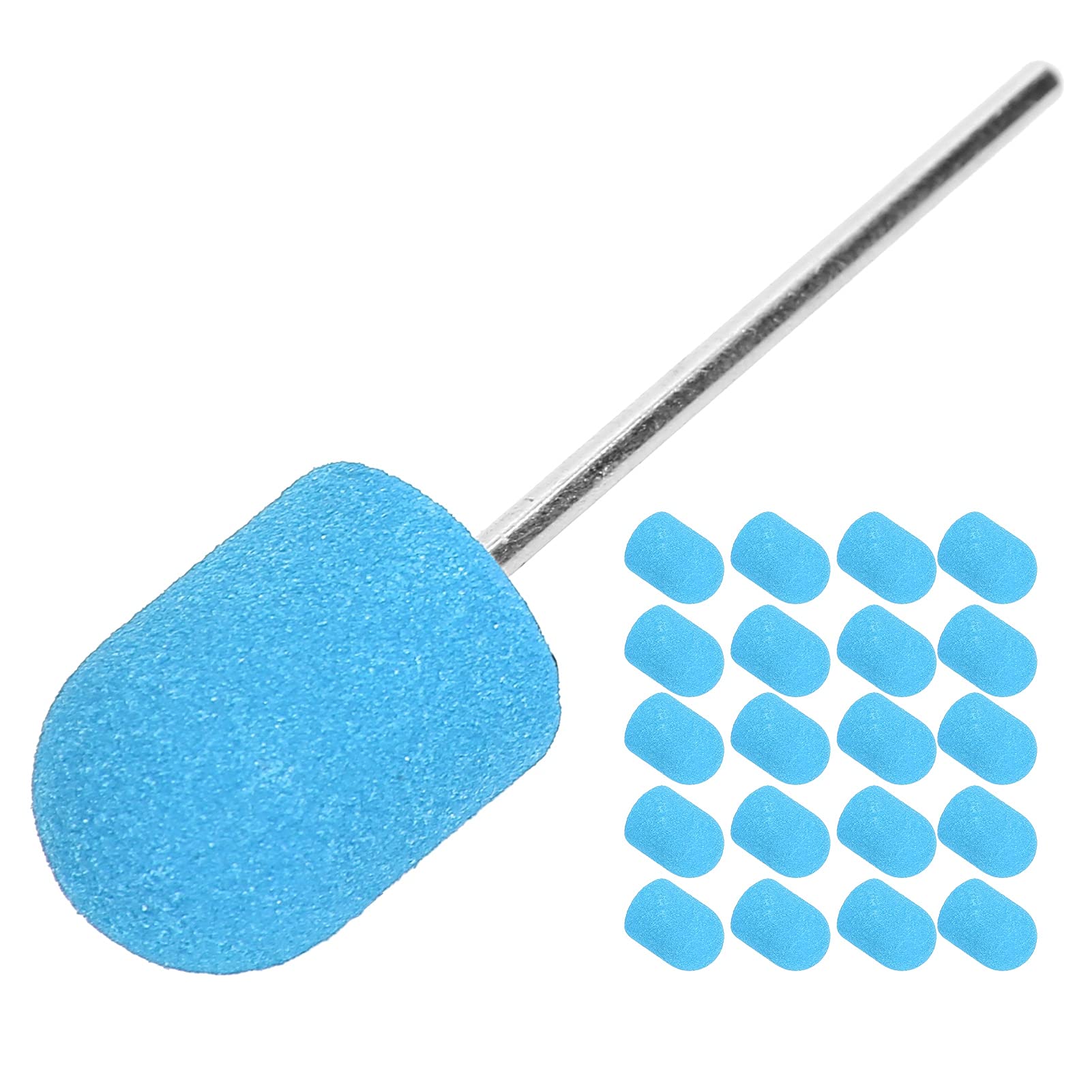 Nail Art Sanding Cap Nail Drill Bit Block Polishing Head Grinding Bands Set Manicure Pedicure Tool 13x19mm Blue