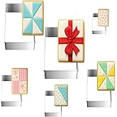 FUSOTO 6PCS Rectangle Cookie Cutter Set, Large Geometric Stainless Steel Baking Supplies for Homemade Cookies, Rectangle Plaque Cookie Cutters Shape Biscuit Mold, 6 Sizes (1.5, 2, 2.5, 3, 3.5, 4 Inch)