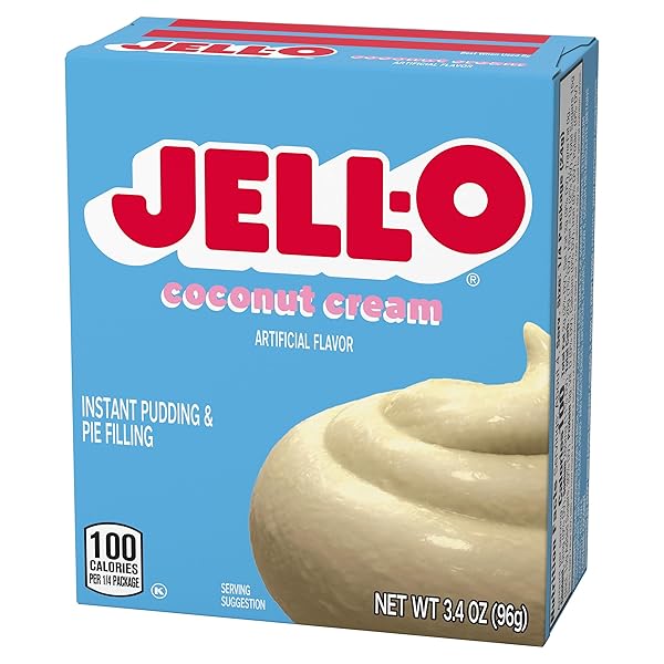 JELL-O INSTANT COCONUT CREAM PUDDING, 3.4 OZ BOX