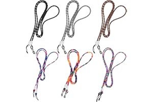 Guiqulai 6 Pcs Glasses Strap Set, 3 Pcs PU Leather Eyeglass Holder Chain, 3 Pcs Boho Style Spectacles Cord Sports Sunglass St