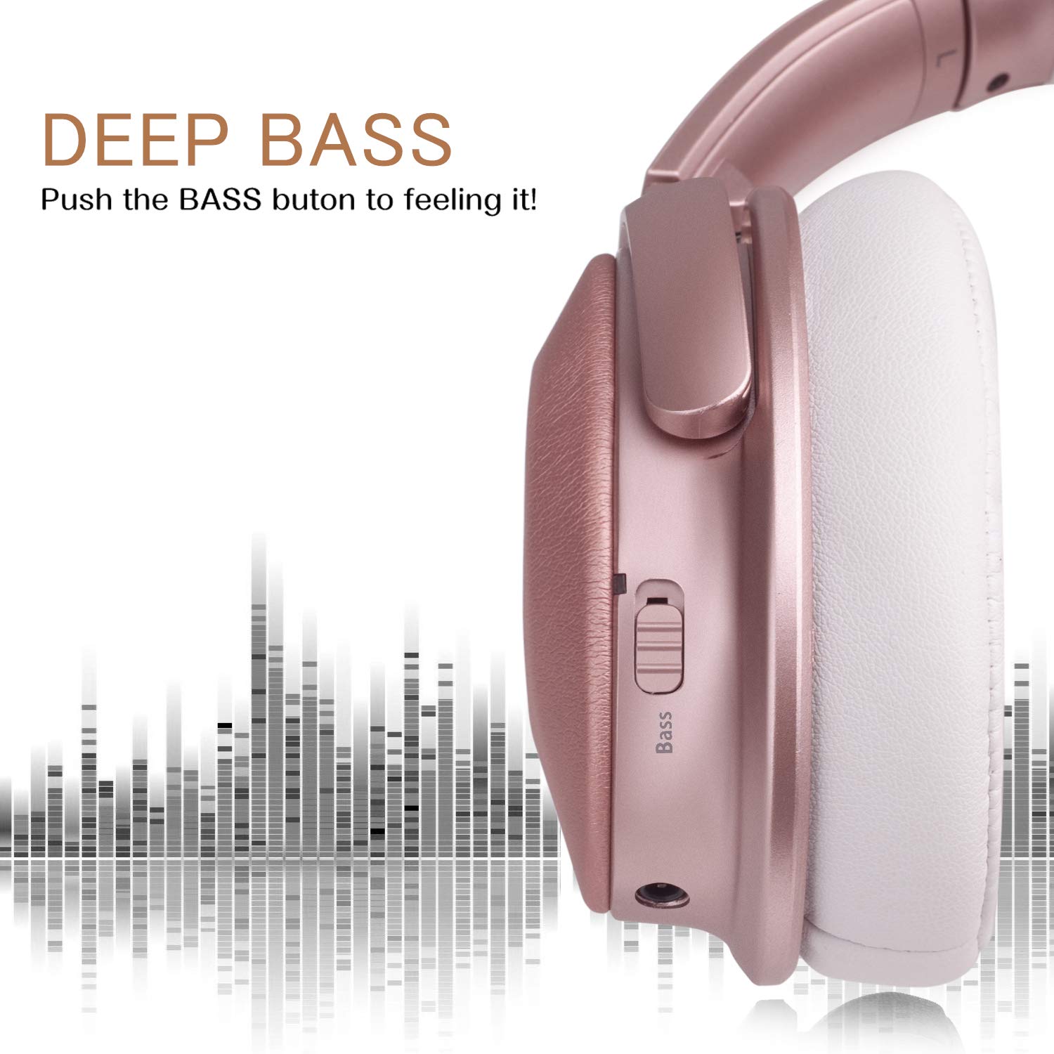 Sumvov Wireless Headphones Over Ear, Bluetooth Headphones 5.0 with Mic, Quick Charge, 30 Hours Playtime, Deep Bass, Protein Earpads, Hi-Fi Stereo Foldable Headset, for Cellphone/TV/PC (Rose Gold)