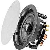 OSD Audio 6.5" in Ceiling Speaker Pair 150W, Trimless Magnetic Grille, Pivoting Tweeter, Paintable Grille ACE640