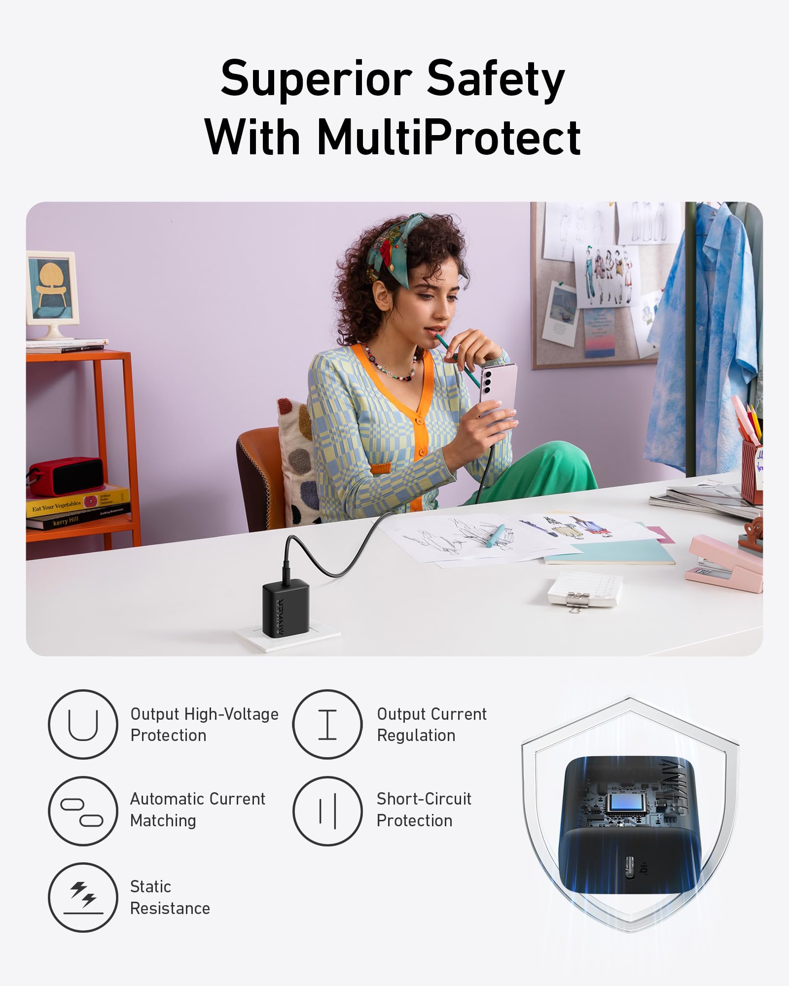 Anker 25W USB-C Super Fast Charger, Anker Charger (Non-Foldable) with USBC Cable, Supports PPS Fast Charging for Samsung Galaxy S23 Ultra/S23+/S23/S22/S21/S20/Note 20, & More 2Pack 5ft Cable Included