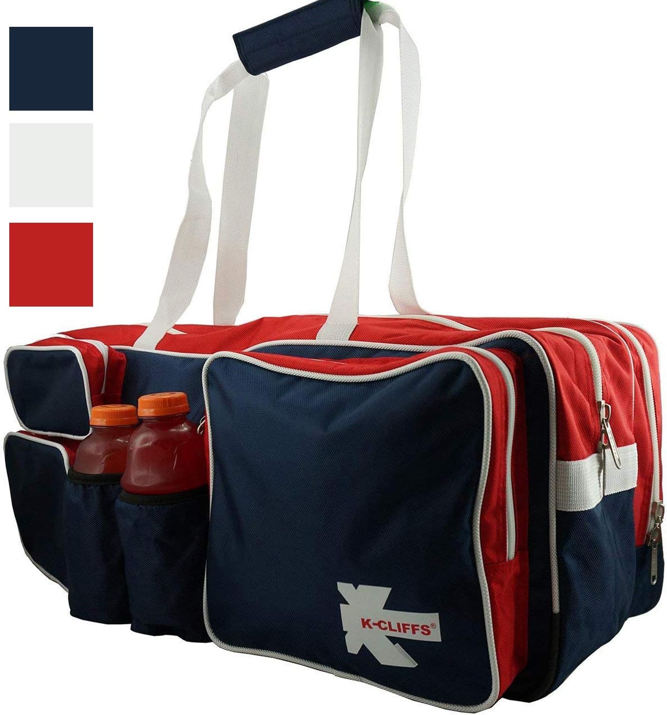 K-Cliffs Tennis Racket Bag | Deluxe Ballistic Nylon Travel Duffel | Shoe Compartment Red White Blue : Sports & Outdoors