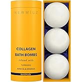 Collagen Bath Bombs Luxurious Bath Foam Gift for Dry Skin Hydration Moisturizing Turmeric Arnica Orange Essential Oil Infused for A Blissful Experience