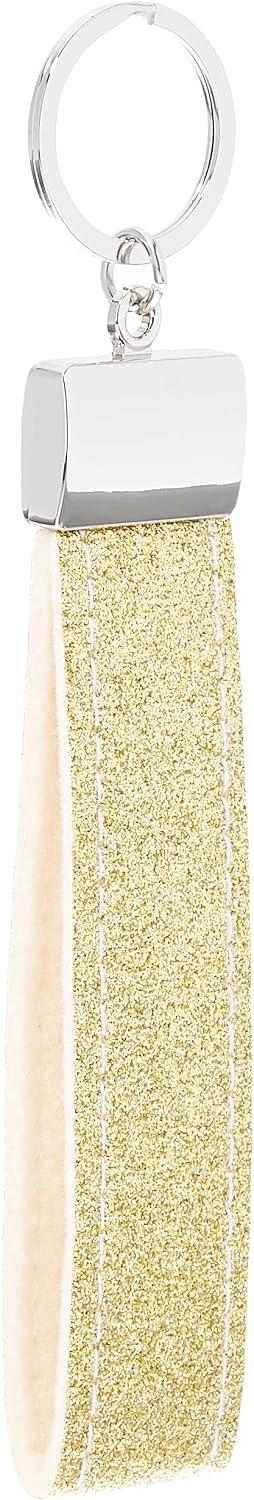 Depesche 4298-028 Loops Felt Keyring with Engraved Metal End and Iconic Print Sunshine Gold Approx. 16.8 x 3 x 0.5 cm - Image 3