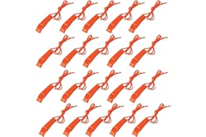 20 Pcs Emergency Safety Whistle Plastic Whistles Set with Lanyard