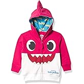Pinkfong girls Baby Shark Toddler Zip Up Big Face Hoodie - Mommy Shark Pink Toddler Sizes 2t-5t