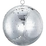 Mirror Disco Ball Sumono 12 Inch Mirror Ball Lightning Ball with Hanging Ring for DJ Club Stage Bar Party, Wedding Holiday De
