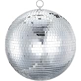 Sumono 16 Inch Disco Ball Mirror Ball Hanging Ornament for Party Decoration DJ Club Stage Bar Wedding, Silver
