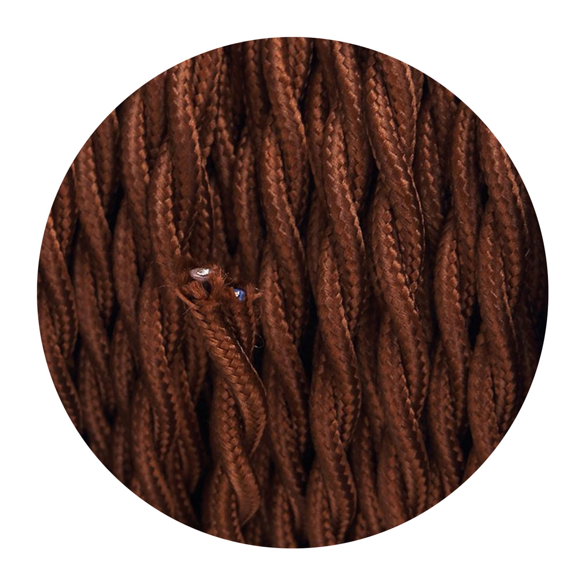 2 Core Dark Brown Braided Flex Cable, 5m / 16.4ft Vintage Twisted LED Cable Fabric Electrical Wire Lighting Cord Electric Lamp Cord for DIY Lamps Industrial Pendant Lights Lighting Appliances