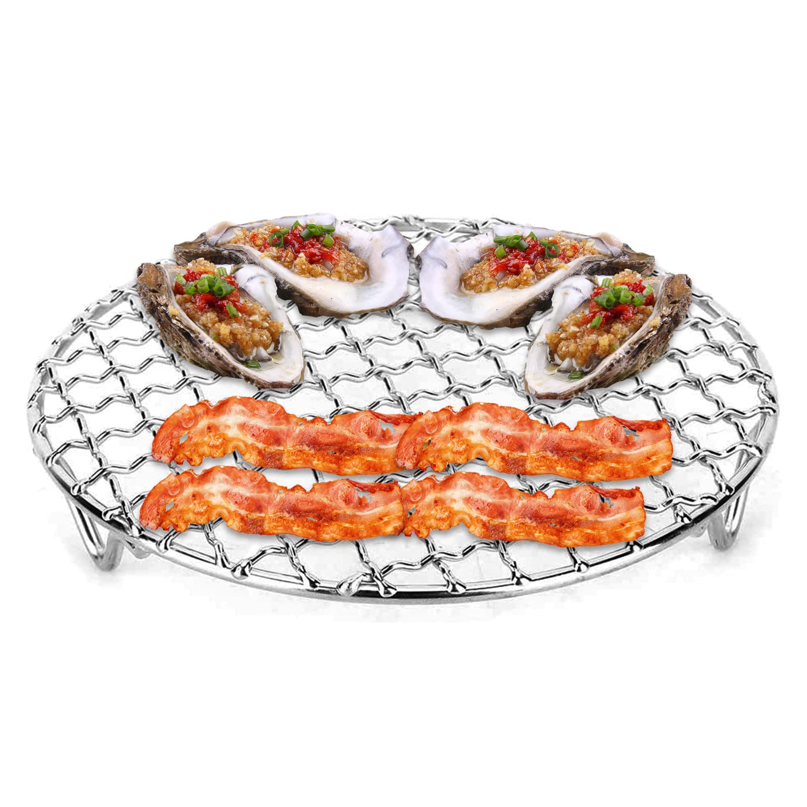 Round Baking Racks for Cooking, 6.5inch Stainless Steel Cooling Rack Wire Trivet Steaming Roasting Grilling Rack for Oven BBQ