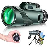50X60 Monocular Telescope with Smartphone Holder& Tripod, High Power Nitrogen-Filled Monocular for Adults with BAK4 Prism & FMC Lens, HD Monocular Scope for Birdwatching Hiking Concert Travelling