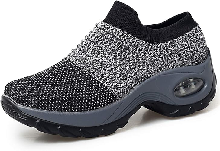 Amazon Lakerom ウォーキングシューズ レディース 厚底 婦人靴 矯正靴 厚底スニーカー 運動靴 エアクッション ナースシューズ 船型底 カジュアル スリッポン ストレッチ 軽量 柔軟 通気 美脚 ウォーキング