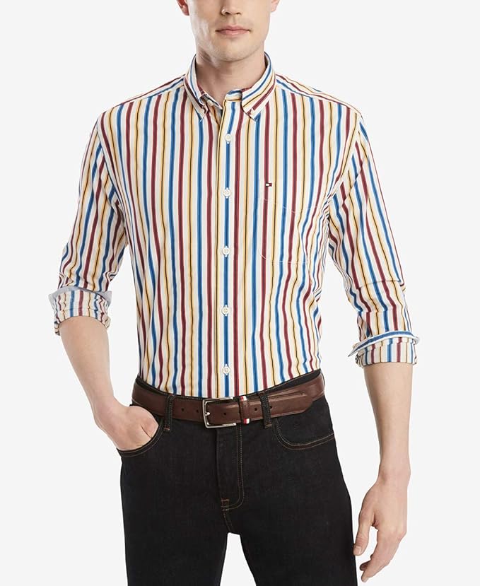 Tommy Hilfiger 汤米希尔费格 纯棉 男式长袖衬衫 3.5折$21.13 海淘转运到手约￥164