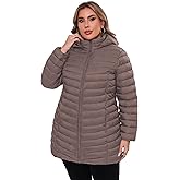 ANOTHER CHOICE Plus Size Puffer Jacket for women, Packable Hooded Lightweight Travel Puffy Jacket (1X-6X)