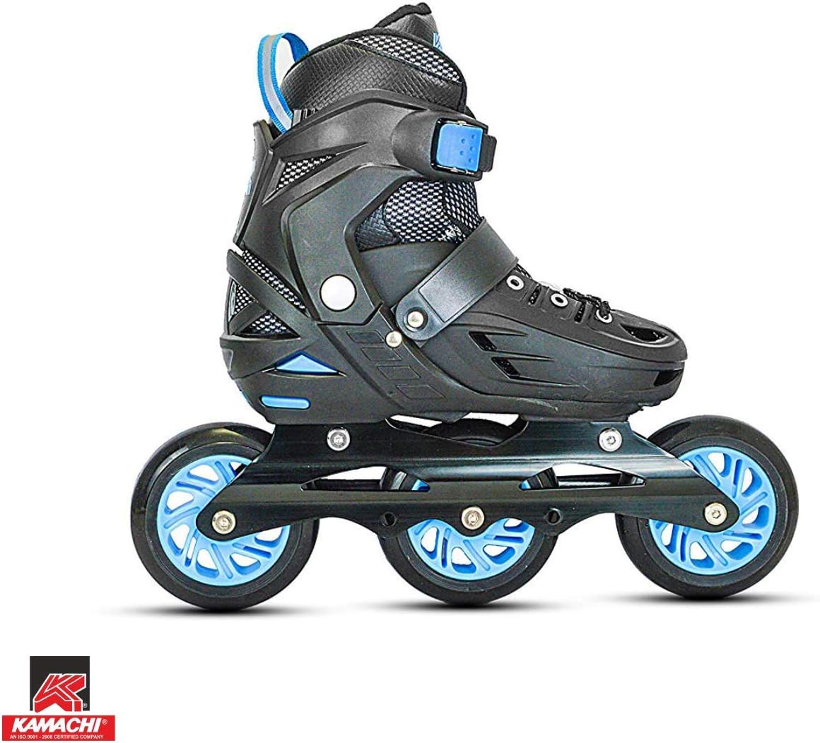 Kamachi K-100 Adjustable Aluminium Body Inline Skates with 100MM PU Wheel and ABEC-9 Bearings