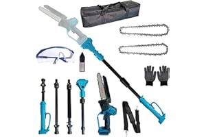 2 in 1 Cordless Pole Saw & 8 in Mini Chainsaw for Makita 18V Battery,Electric Extension Saw with 180° Rotation Angle,15 Ft Ma